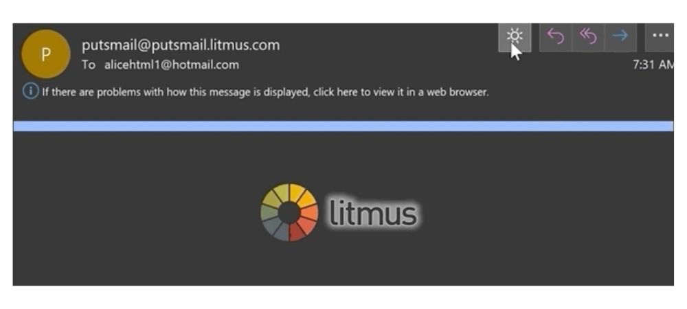 Esempio di contorno traslucido nell'email